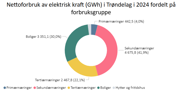 Kraftforbruk i Trøndelag 2024