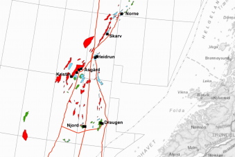 Olje og gass felter i Norskehavet