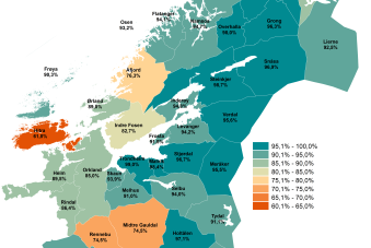 Bredbåndsdekning1000 Mbit/s eller mer i 2024