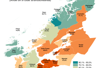 Potensielt tilgjengelig strandsoneareal 2025