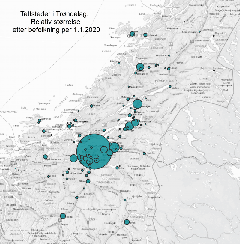 Tettsteder i Trøndelag etter bosatte_stor